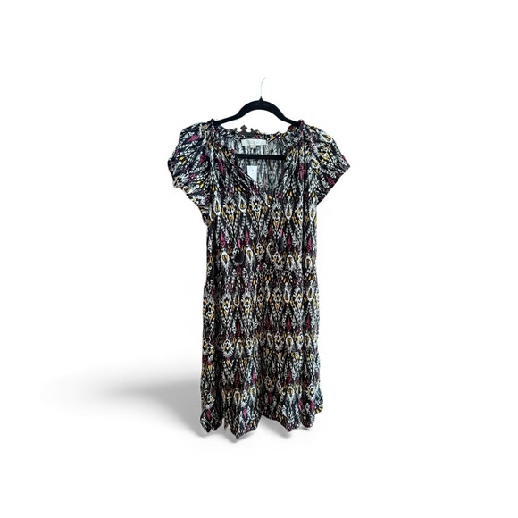 LOFT NWT Size M Printed Short Sleeve Smocked Dress 🌸 - Picture 3 of 3